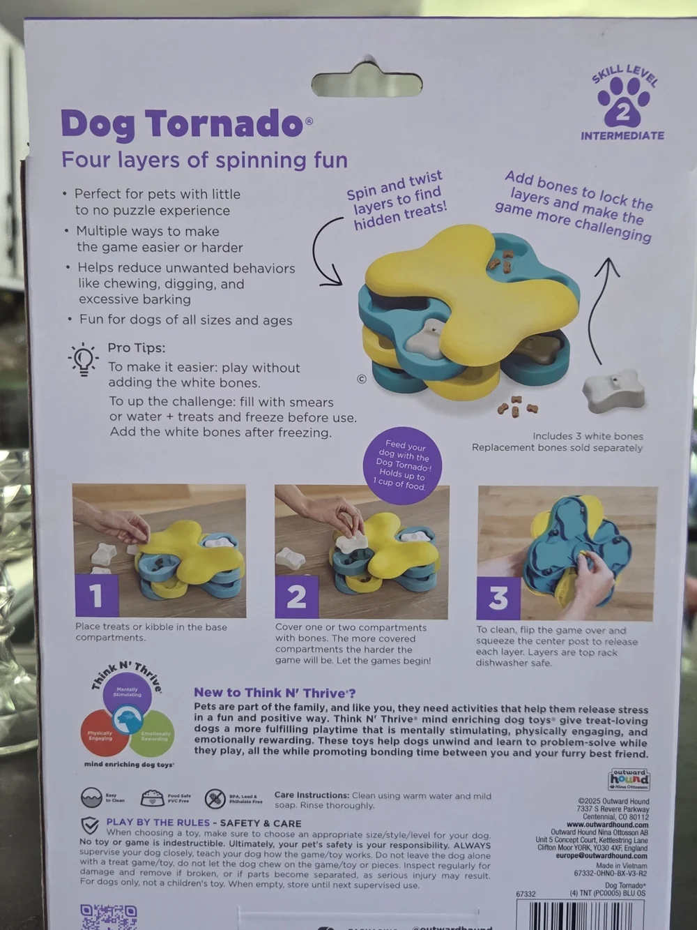 NEW Outward Hound Nina Ottosson Dog Tornado Interactive Treat Puzzle Level 2 Dog